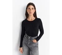Longsleeve RICHROYAL, Damen, Gr. L, schwarz, Single Jersey, Obermaterial: 70% Viskose, 27% Polyester, 3% Elasthan, slim fit normal, Rundhals, Shirts, perfekt zum drunterziehen, mit Rollkante am Aussch