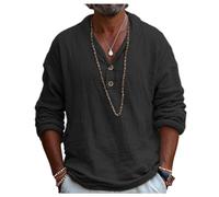 Longsleeve Shirt Herren Leichte Dünn Komfortabel Modeshirt Gutaussehend Trend Langärmeliges Tops Urban Temperament Klassisch Casual Shirts A-Black XL