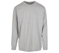 Build Your Brand Langarmshirt mit Rippenbündchen Grau meliert XL