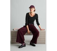 Langarmshirt MARC O'POLO DENIM "aus Loose Knit Jersey", Damen, Gr. S, schwarz, Obermaterial: 100% Baumwolle, unifarben, Basic, slim fit, V-Ausschnitt, normaler Saum, Shirts Langarmshirt (10450634-S) s