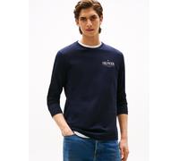 Longsleeve TOMMY HILFIGER "HILFIGER STACK LS TEE", Herren, Gr. L, blau (desert sky), Single Jersey, Obermaterial: 100% Baumwolle, casual, hüftbedeckend, Rundhals, Langarm, Shirts, Kontrastfarbener Pri