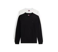 Longsleeve TOMMY JEANS "TJM SLIM 2PACK L/S EXT", Herren, Gr. 3XL, ecru, schwarz, Single Jersey, Obermaterial: 100% Baumwolle, Rundhals, Bündchen, Shirts (97193666-XXXL) ecru, schwarz