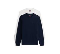 Longsleeve TOMMY JEANS "TJM SLIM 2PACK L/S EXT", Herren, Gr. L, ecru, schwarz night navy, Single Jersey, Obermaterial: 100% Baumwolle, Rundhals, Bündchen, Shirts (52440560-L) ecru, schwarz night navy