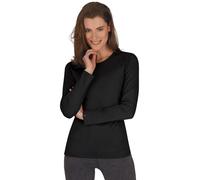 Longsleeve TRIGEMA "TRIGEMA Langarmshirt", Damen, Gr. M, schwarz, 95% Baumwolle, 5% Elastan, Basic, Shirts Longsleeve (395244-M)