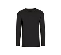 Longsleeve TRIGEMA "TRIGEMA Langarmshirt", Jungen, Gr. 140, schwarz, Feinstrick, 95% Baumwolle, 5% Elastan, Basic, lang, Rundhals, Shirts (63445019-140) schwarz