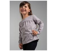 Longsleeve TRIGEMA "TRIGEMA Langarmshirt mit Leo-Muster", Mädchen, Gr. 92, natur, 100% Baumwolle, Basic, Shirts (22770313-92) natur