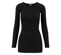 Longsleeve URBAN CLASSICS "Urban Classics Damen Ladies Long Rib Pocket Turnup Tee", Mädchen, Gr. S, schwarz, 59% Baumwolle, 38% Polyester, 3% Elasthan, unifarben, slim fit, Balconnet, Shirts (23872708