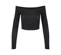 Urban Classics Damen Longsleeve Off-Shoulder Glitter Schwarz Größe 4XL