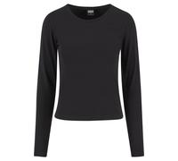 Longsleeve URBAN CLASSICS "Urban Classics Ladies Basic Super Slim Longsleeve", Damen, Gr. 3XL, schwarz, 90% Baumwolle, 10% Elasthan, unifarben, slim fit, Rundhals, Shirts (37019747-XXXL) schwarz