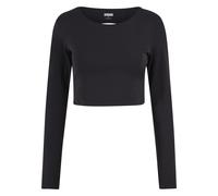 Longsleeve URBAN CLASSICS "Urban Classics Ladies Sports Longsleeve Ladies Sports Longsleeve", Damen, Gr. XS, schwarz, 80% Nylon, 20% Elasthan, unifarben, loose fit, Rundhals, Shirts (73461067-XS) schw