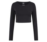 Longsleeve URBAN CLASSICS "Urban Classics Ladies Sports Longsleeve Ladies Sports Longsleeve", Damen, Gr. M, schwarz, 80% Nylon, 20% Elasthan, unifarben, loose fit, Rundhals, Shirts (73461067-M) schwar