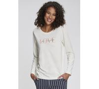 Longsleeve VIVANCE DREAMS, Damen, Gr. 40/42, weiß, Single Jersey, Obermaterial: 50% Baumwolle, 50% Viskose, bedruckt, unifarben, Basic lang, Rundhals, Shirts, mit schönem Frontprint (46058513-40) weiß