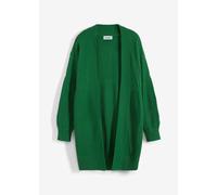 Longstrickjacke BONPRIX "Longstrickjacke", Damen, Gr. 48/50 (XL), grün, Obermaterial: 50% Baumwolle, 50% Polyacryl, loose fit, Strickjacken Longstrickjacke, lockere Passform, mit Strickmuster, casual