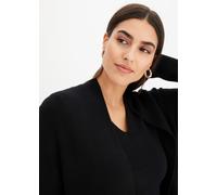 Longstrickjacke BONPRIX, Damen, Gr. 56/58 (XXXL), schwarz, Strick, Obermaterial: 50% Viskose, 26% Polyamid, 24% Polyester, unifarben, oversize, Strickjacken Longstrickjacke, Oversize-Passform, elegant