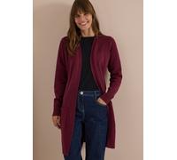 Longstrickjacke CECIL, Damen, Gr. XS (36), rot (rot wine), Web, 37% Baumwolle, 34% Polyacryl, 26% Polyester, 3% Elasthan, unifarben, comfort fit lang, ohne Ausschnitt, Bündchen, Strickjacken Longstric