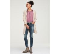 Longstrickjacke, Damen, Gr. 40/42, beige (sand), 52% Viskose, 26% Polyester, 22% Polyamid, LINEA TESINI BY HEINE, unifarben, Strickjacken Longstrickjacke (21656613-40) sand