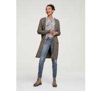 Longstrickjacke, Damen, Gr. 40/42, grün (oliv), 52% Viskose, 26% Polyester, 22% Polyamid, LINEA TESINI BY HEINE, unifarben, Strickjacken Longstrickjacke (16047968-40) oliv