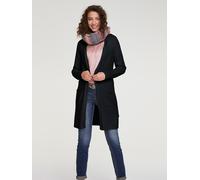 Longstrickjacke, Damen, Gr. 40/42, schwarz, 52% Viskose, 26% Polyester, 22% Polyamid, LINEA TESINI BY HEINE, unifarben, Strickjacken Longstrickjacke (84878721-40) schwarz