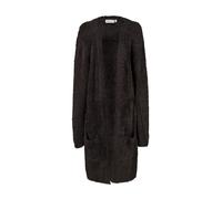 Longstrickjacke HAPPY GIRLS, Mädchen, Gr. 146, schwarz, Bouclé, Obermaterial: 55% Polyamid, 45% Polyacryl, unifarben, regular fit lang, Strickkante, Strickjacken Longstrickjacke, offene Form, mit Tasc