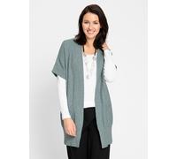 Longstrickjacke INSPIRATIONEN, Damen, Gr. 36, grün (jade, meliert), 100% Baumwolle, meliert, Strickjacken Longstrickjacke (72758722-36) jade, meliert