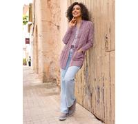 Longstrickjacke INSPIRATIONEN, Damen, Gr. 42, lila (mauve), 60% Baumwolle, 40% Polyacryl, unifarben, Strickjacken Longstrickjacke (97179260-42) mauve