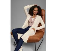 Longstrickjacke KANGAROOS, Damen, Gr. 32/34, natur, Strick, Obermaterial: 50% Viskose, 28% Polyester, 22% Polyamid, figurumspielend lang, tiefer V-Ausschnitt, Rippbündchen, Strickjacken Longstrickjack