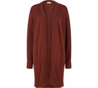 Longstrickjacke BONPRIX, Damen, Gr. 40/42 (M), braun (mahagonibraun), Strick, Obermaterial: 50% Baumwolle, 50% Polyacryl, oversize kniefrei, V-Ausschnitt, Strickbündchen, Strickjacken Longstrickjacke,