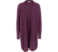 Longstrickjacke BONPRIX, Damen, Gr. 44/46 (L), holunderbeere, Strick, Obermaterial: 50% Baumwolle, 50% Polyacryl, oversize kniefrei, V-Ausschnitt, Strickbündchen, Strickjacken Longstrickjacke, Oversiz