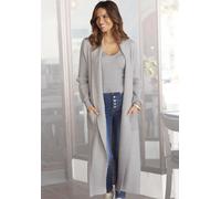 Longstrickjacke LASCANA Gr. 32/34, grau (grau, meliert) Damen Strickjacken (13185722-32) grau, meliert