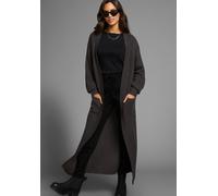 Longstrickjacke LAURA SCOTT, Damen, Gr. 40/42 (M), grau (dunkelgrau, melange), Grobstrick, Obermaterial: 100% Polyacryl, unifarben, oversize ca. Mitte Wade, V-Ausschnitt, Bündchen, Strickjacken Longst