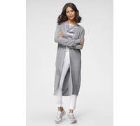 Longstrickjacke LAURA SCOTT, Damen, Gr. 44/46, grau, Strick, Obermaterial: 50% Viskose, 28% Polyester, 22% Polyamid, clean, unifarben, Basic, figurumspielend, tiefer V-Ausschnitt, Strickjacken Longstr