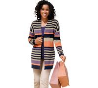 Strickcape CLASSIC BASICS, Damen, Gr. 44, marine, sesam, gestreift, 100% Polyacryl, gemustert, gestreift, mehrfarbig, Strickjacken (12598105-44) marine, sesam, gestreift