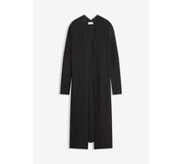 Longstrickjacke BONPRIX, Damen, Gr. 36/38 (S), schwarz, Strick, Obermaterial: 50% Viskose, 26% Polyamid, 24% Polyester, unifarben, oversize ca. Mitte Wade, ohne Ausschnitt, Strickkante, Strickjacken L