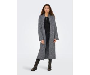 Longstrickjacke ONLY "ONLAZU LS COATIGAN CC KNT", Damen, Gr. M, medium grau melange, Strick, Obermaterial: 49% Polyester, 21% Nylon, 21% Polyacryl, 7% Wolle, 2% Elasthan, unifarben, regular fit lang,