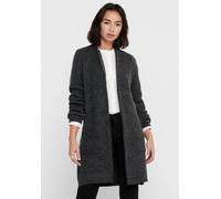 Longstrickjacke ONLY "ONLJADE L/S CARDIGAN KNT NOOS", Damen, Gr. S, grau (colorot dunkelgrau melange), Grobstrick, Obermaterial: 81% Polyacryl, 19% Polyester, colorblocking, ca. Mitte Oberschenkel, St