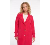 Longstrickjacke RINO & PELLE "CATENA", Damen, Gr. M (38), pink punch, Feinstrick, Obermaterial: 69% Polyamid, 23% Polyester, 8% Viskose, gerade knielang, V-Ausschnitt, leicht ausgefranste Kante, Stric