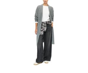 Longstrickjacke S.OLIVER, Damen, Gr. 38, grau (grau melange), Strick, Obermaterial: 42% Polyacryl, 33% Polyester, 19% Wolle, 6% Polyamid, meliert, bequem kniefrei, Rundhals, Strickjacken Longstrickjac