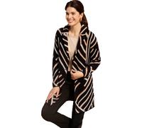 Longstrickjacke schwarz-beige-gemustert 38 Polyacryl