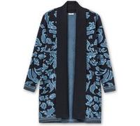 Longstrickjacke SHEEGO "Große Größen" Gr. 52/54, blau (tiefblau gemustert) Damen Strickjacken (97930462-52) tiefblau gemustert