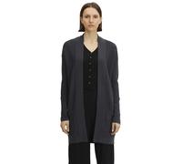 Longstrickjacke TOM TAILOR, Damen, Gr. L (40), grau (anthrazit, meliert), Strick, Obermaterial: 100% Baumwolle, meliert, unifarben, figurumspielend Po-bedeckend, V-Ausschnitt, Bündchen, Strickjacken L