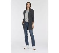 Longstrickjacke TOM TAILOR, Damen, Gr. XS (34), grau (anthrazit, meliert), Strick, Obermaterial: 100% Baumwolle, meliert, unifarben, figurumspielend Po-bedeckend, V-Ausschnitt, Bündchen, Strickjacken
