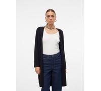 Longstrickjacke VERO MODA "VMSABA LS POCKET COATIGAN GA NOOS", Damen, Gr. XS, schwarz, Strick, Obermaterial: 50% Viskose, 28% Polyester, 22% Nylon, unifarben, knieumspielend, V-Ausschnitt, Strickjacke