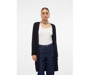 Longstrickjacke VERO MODA "VMSABA LS POCKET COATIGAN GA NOOS", Damen, Gr. XS, schwarz, Strick, Obermaterial: 50% Viskose, 28% Polyester, 22% Nylon, unifarben, knieumspielend, V-Ausschnitt, Strickjacke