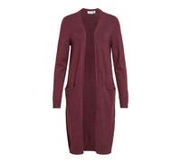 Longstrickjacke VILA "VIRIL LONG L/S KNIT CARDIGAN - NOOS", Damen, Gr. M, rot (port royale detail:schwarz melange), Feinstrick, Obermaterial: 50% Viskose, 27% Nylon, 23% Polyester, meliert, regular fi