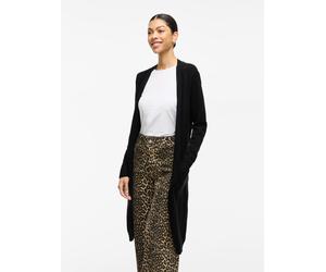 Longstrickjacke VILA "VIRIL LONG L/S KNIT CARDIGAN - NOOS", Damen, Gr. S, schwarz, Feinstrick, Obermaterial: 50% Viskose, 27% Nylon, 23% Polyester, unifarben, lässig geschnitten knielang, V-Ausschnitt