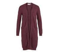 Longstrickjacke VILA "VIRIL LONG L/S KNIT CARDIGAN - NOOS", Damen, Gr. XL, fig detail:schwarz melange, Feinstrick, Obermaterial: 50% Viskose, 27% Nylon, 23% Polyester, meliert, regular fit lang, tiefe