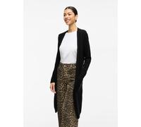 Longstrickjacke VILA "VIRIL LONG L/S KNIT CARDIGAN - NOOS", Damen, Gr. XL, schwarz, Feinstrick, Obermaterial: 50% Viskose, 27% Nylon, 23% Polyester, unifarben, lässig geschnitten knielang, V-Ausschnit