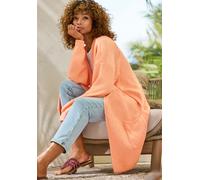 Longstrickjacke VIVANCE, Damen, Gr. 1, pfirsich, Strick, Obermaterial: 77% Polyacryl, 19% Polyester, 4% Elasthan, unifarben, figurumspielend Po-bedeckend, ohne Ausschnitt, Rippstrickbündchen, Strickja