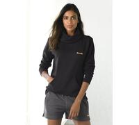 Longsweatshirt BENCH. LOUNGEWEAR, Damen, Gr. 48/50, schwarz, Sweatware, Obermaterial: 60% Baumwolle, 40% Polyester, unifarben, Basic, Basic hüftbedeckend, ohne Ausschnitt, breiter Bund, Sweatshirts, m
