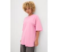 Longsweatshirt BONPRIX, Damen, Gr. 44/46 (L), blütenpink, Sweatware, Obermaterial: 100% Baumwolle, unifarben, lässig geschnitten Po-bedeckend, Rundhals, weit Rollkante, Sweatshirts, lässige Passform, 